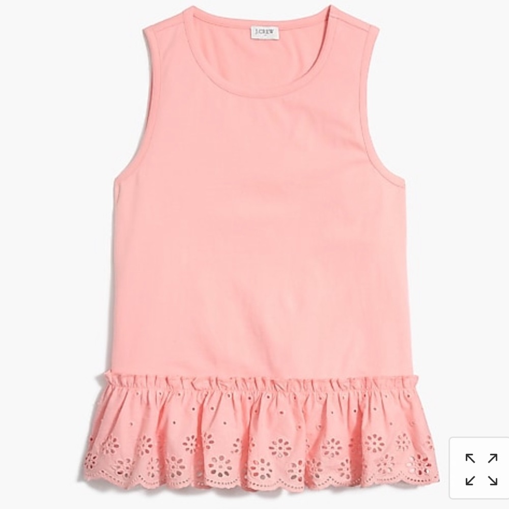 J. Crew Eyelet Hem light pink Tank Top